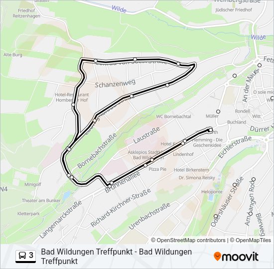 3 Bus Line Map