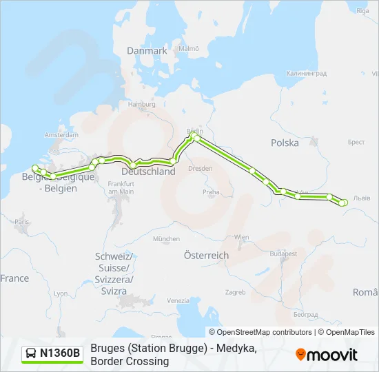 N1360B Bus Line Map