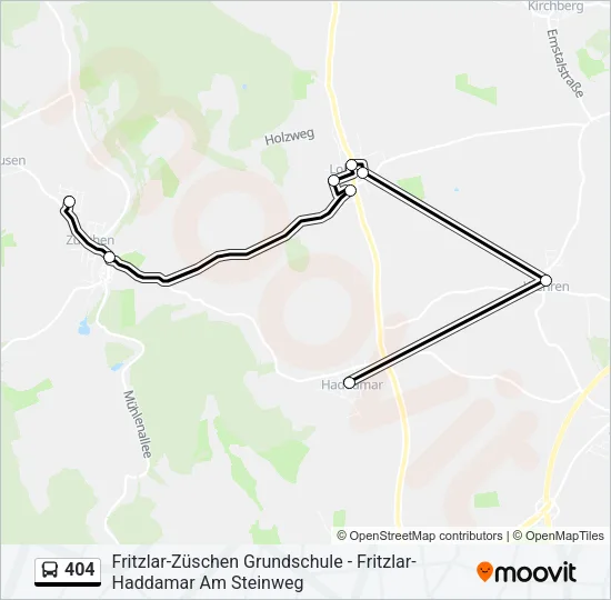 404 Bus Line Map