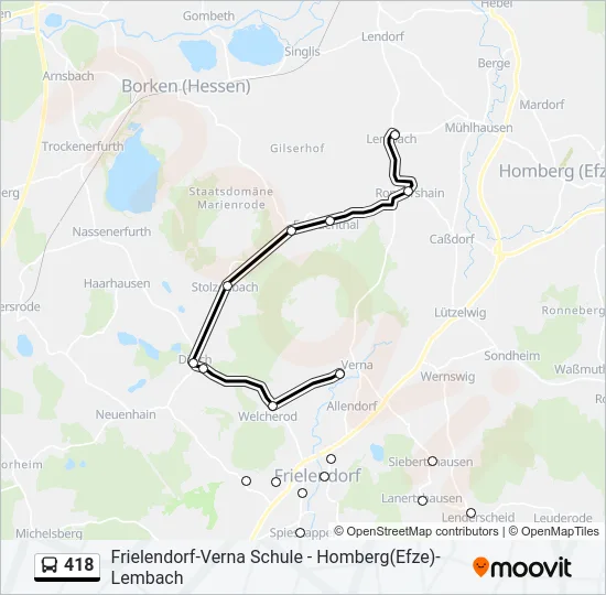 418 Bus Line Map