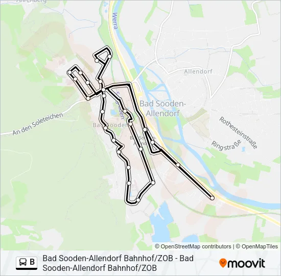 B Bus Line Map