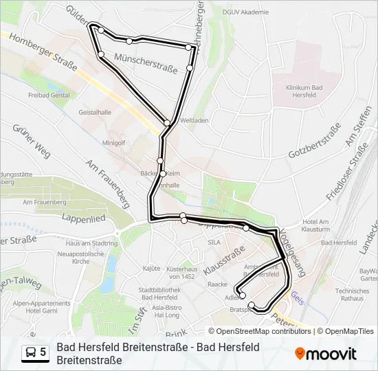 5 Bus Line Map