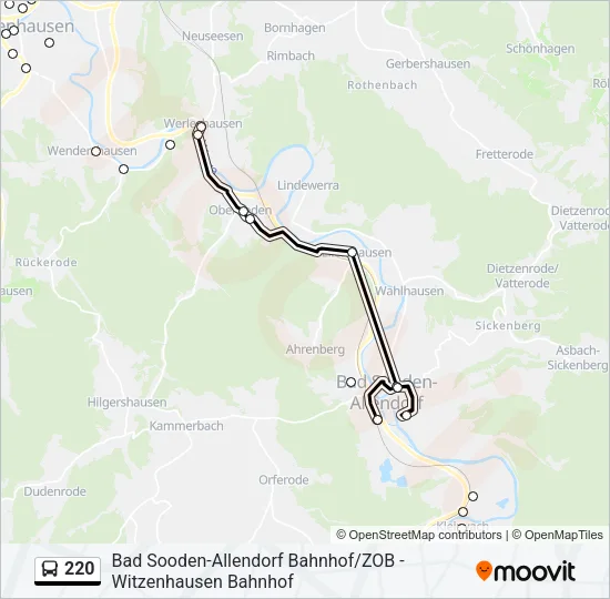 220 Bus Line Map