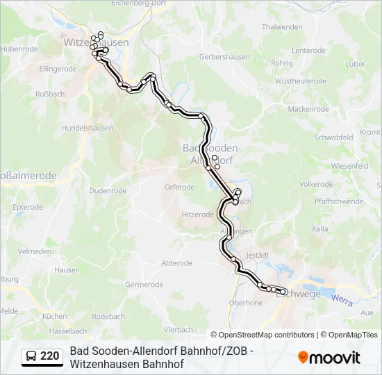 220 Bus Line Map