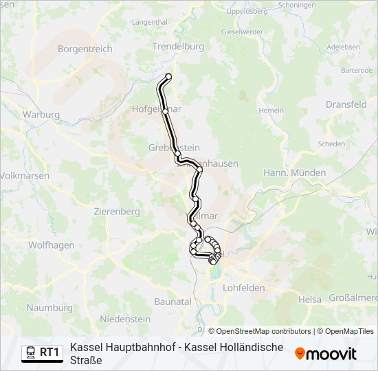 RT1 Train Line Map