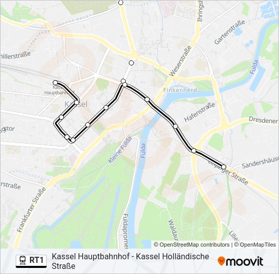 RT1 Train Line Map