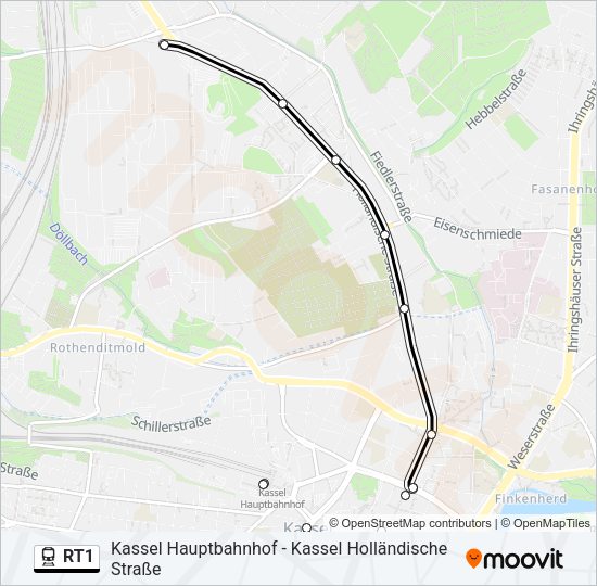 RT1 Train Line Map