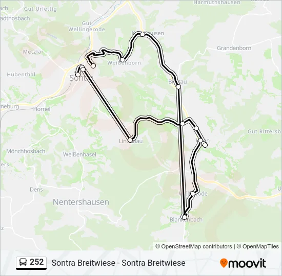 252 Bus Line Map