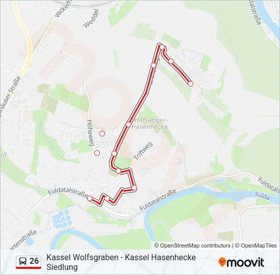 26 Bus Line Map