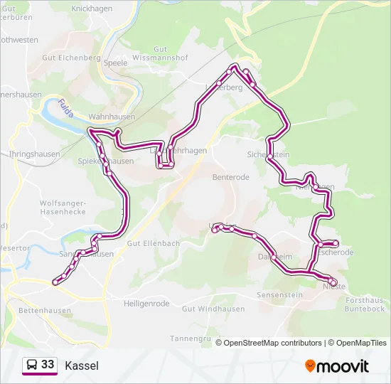 33 Bus Line Map