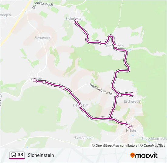 33 Bus Line Map