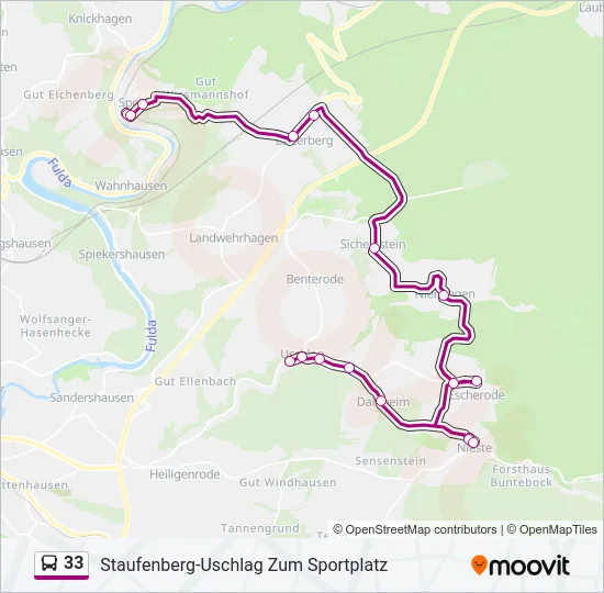 Автобус 33: карта маршрута