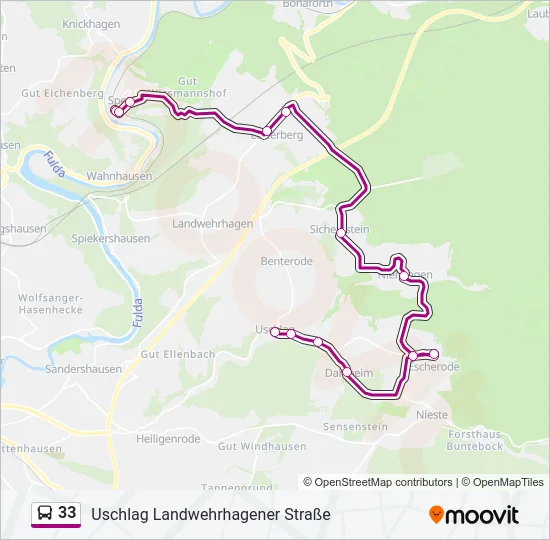 33 Bus Line Map