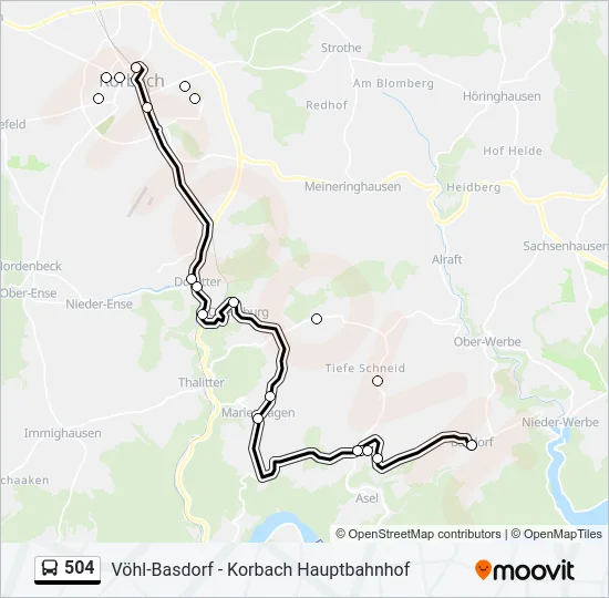 504 Bus Line Map