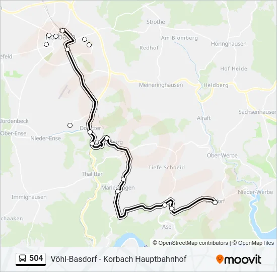 504 Bus Line Map