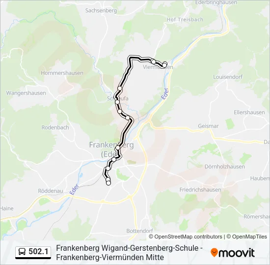 502.1 Bus Line Map