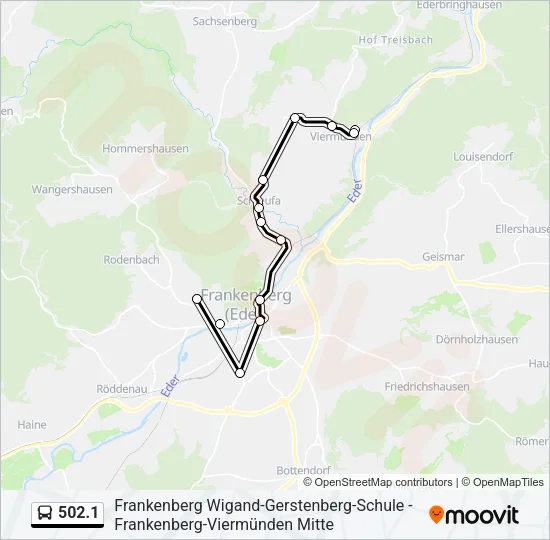 502.1 Bus Line Map
