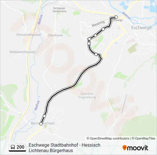 200 Bus Line Map