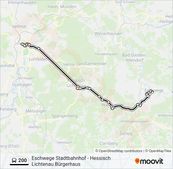 200 Bus Line Map