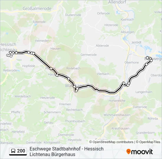 200 Bus Line Map