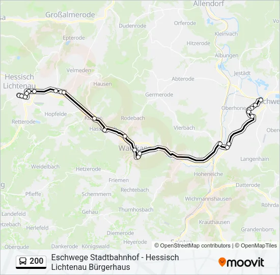 200 Bus Line Map