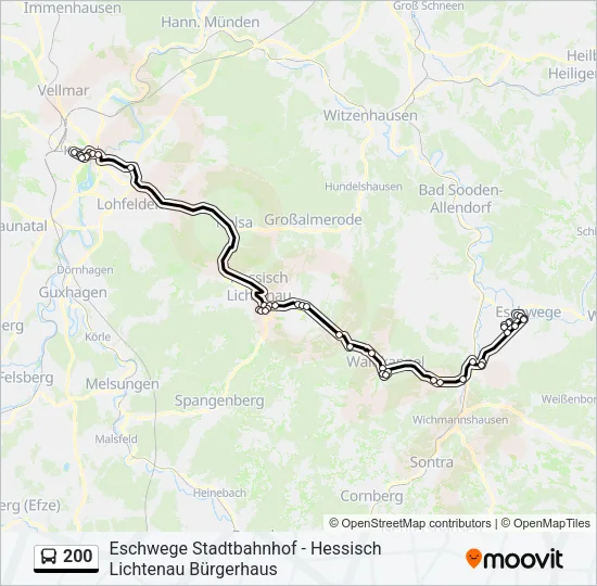 200 Bus Line Map