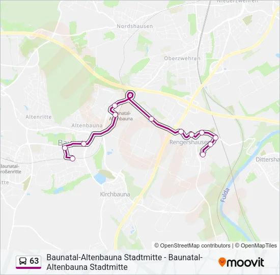 63 Bus Line Map