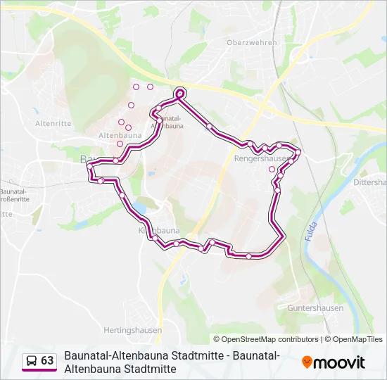 63 Bus Line Map