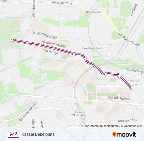 Автобус 8: карта маршрута