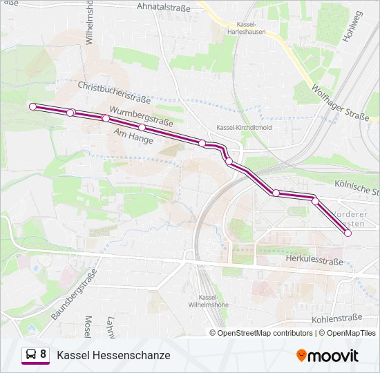 Автобус 8: карта маршрута