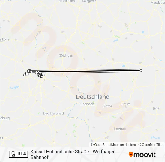 Поезд RT4: карта маршрута