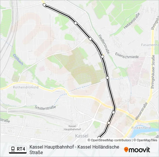 Поезд RT4: карта маршрута