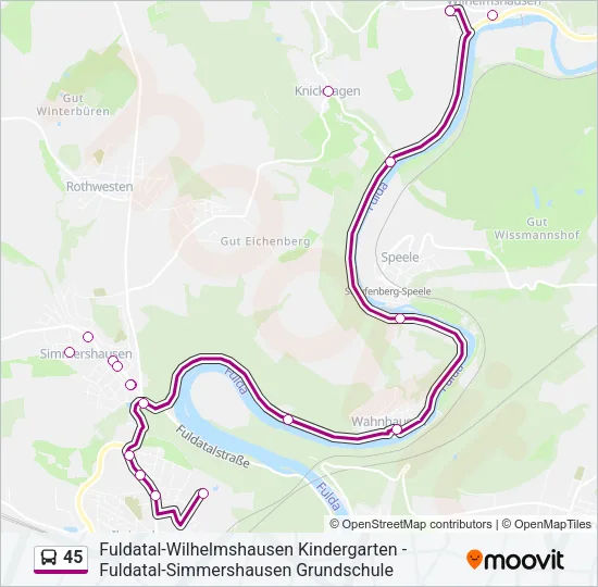 45 Bus Line Map