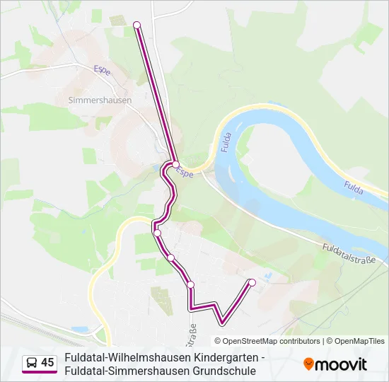 45 Bus Line Map