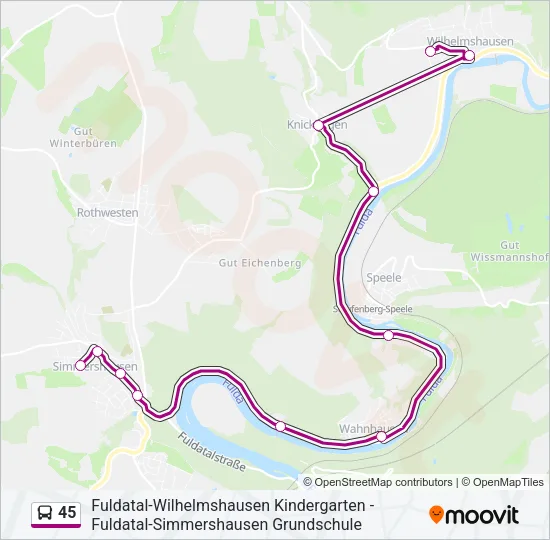 45 Bus Line Map