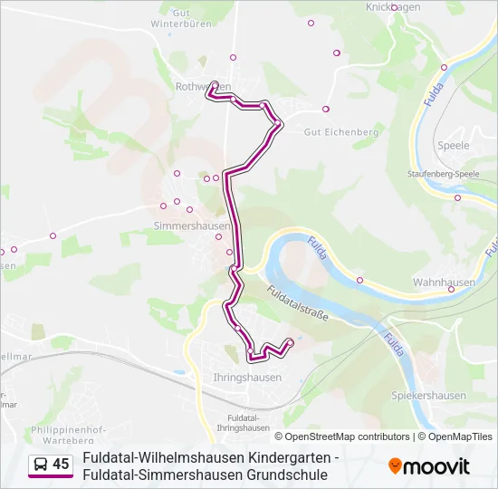 45 Bus Line Map