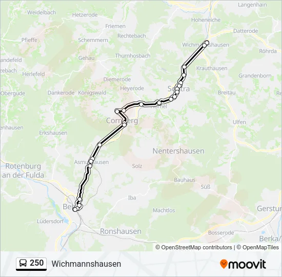 250 Bus Line Map