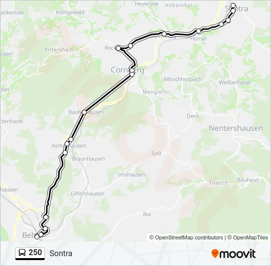 250 Bus Line Map