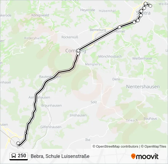 250 Bus Line Map
