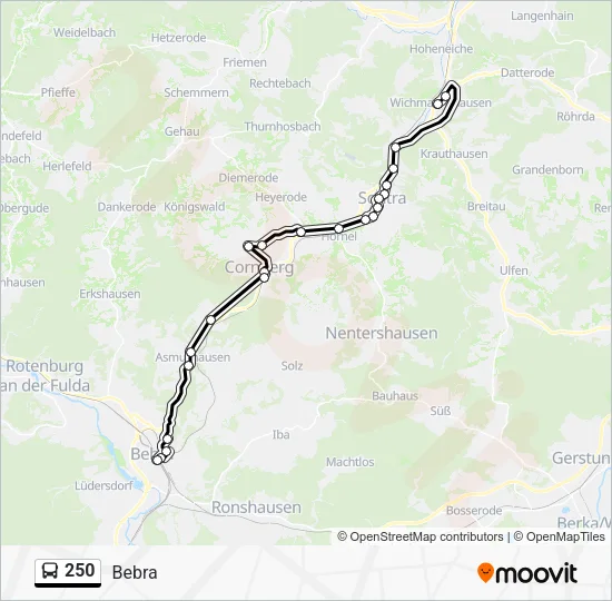 250 Bus Line Map