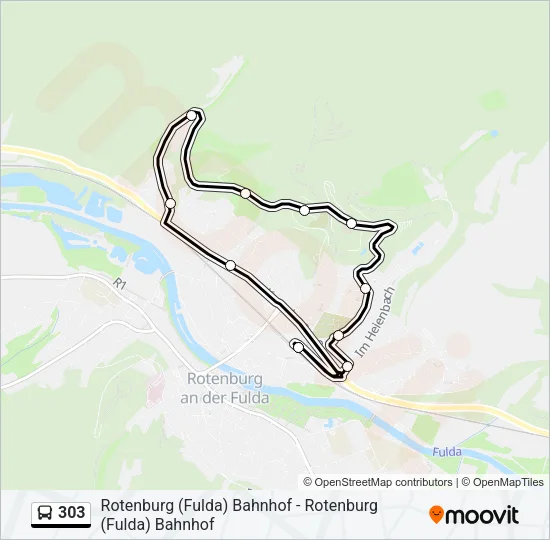 303 Bus Line Map
