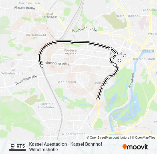 Bahnlinie RT5 Karte