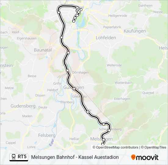 RT5 Train Line Map