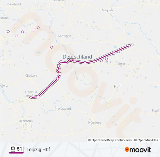 Поезд 51: карта маршрута
