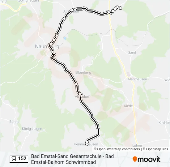 152 Bus Line Map