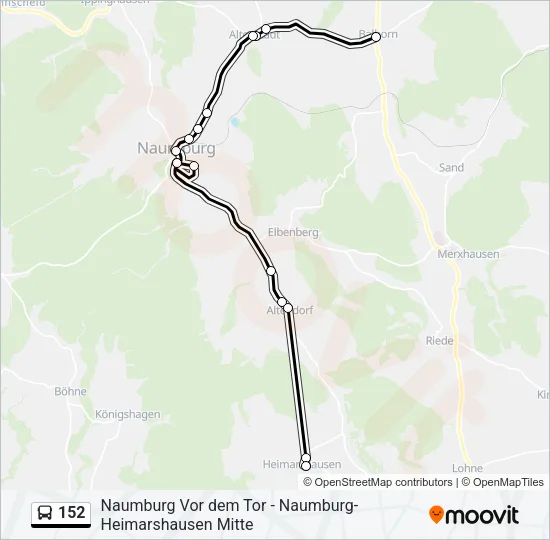 152 Bus Line Map