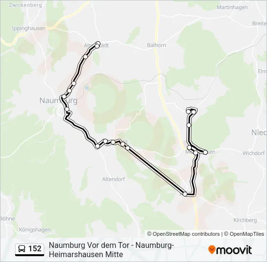 152 Bus Line Map