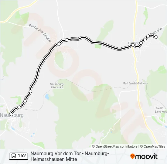 152 Bus Line Map