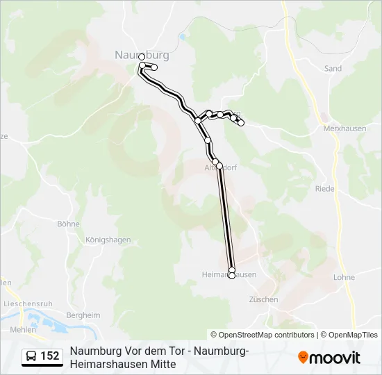152 Bus Line Map