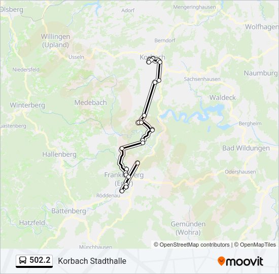 Автобус 502.2: карта маршрута